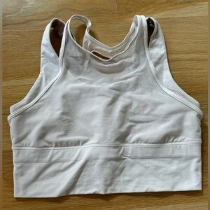Lululemon white mesh double strap sports bra size 8